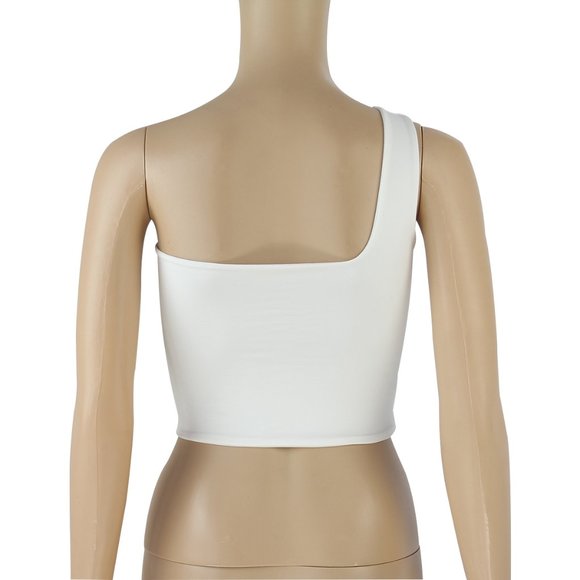 Women White Top Summer One Shoulder - Picture 7 of 12